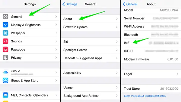 how to check imei on iphone 8