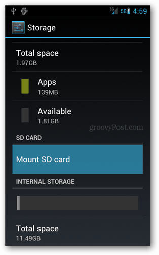 What happens when you Unmount SD card on an Android?