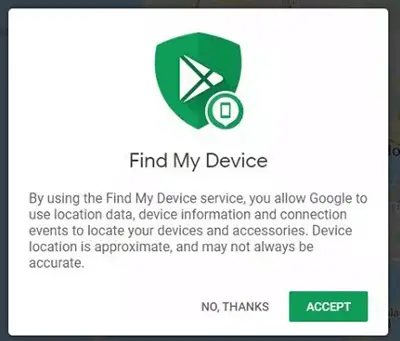 google find my device lock