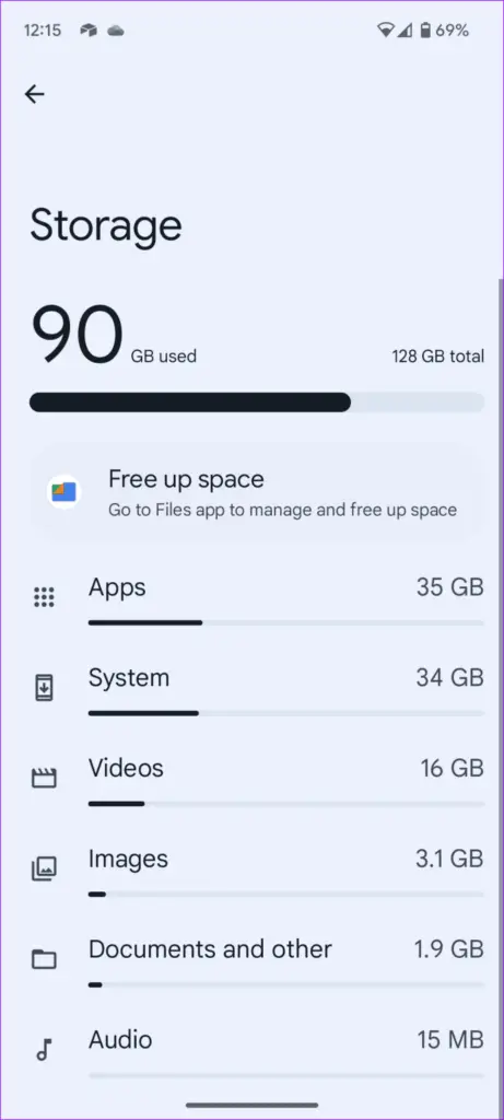Clear Storage Space